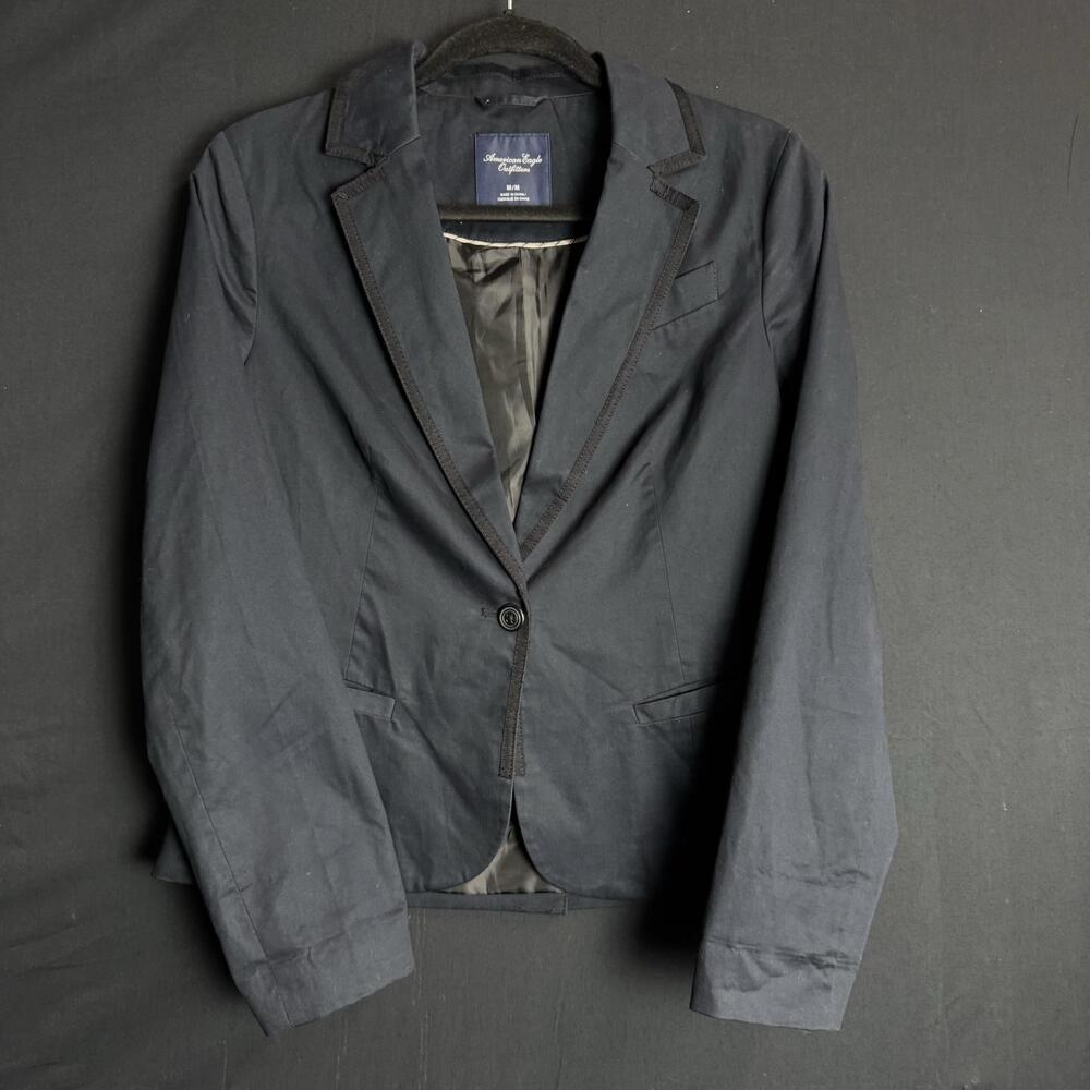 American Eagle Outfitters Blazer Womens Medium Blue One Button Lined Jacket